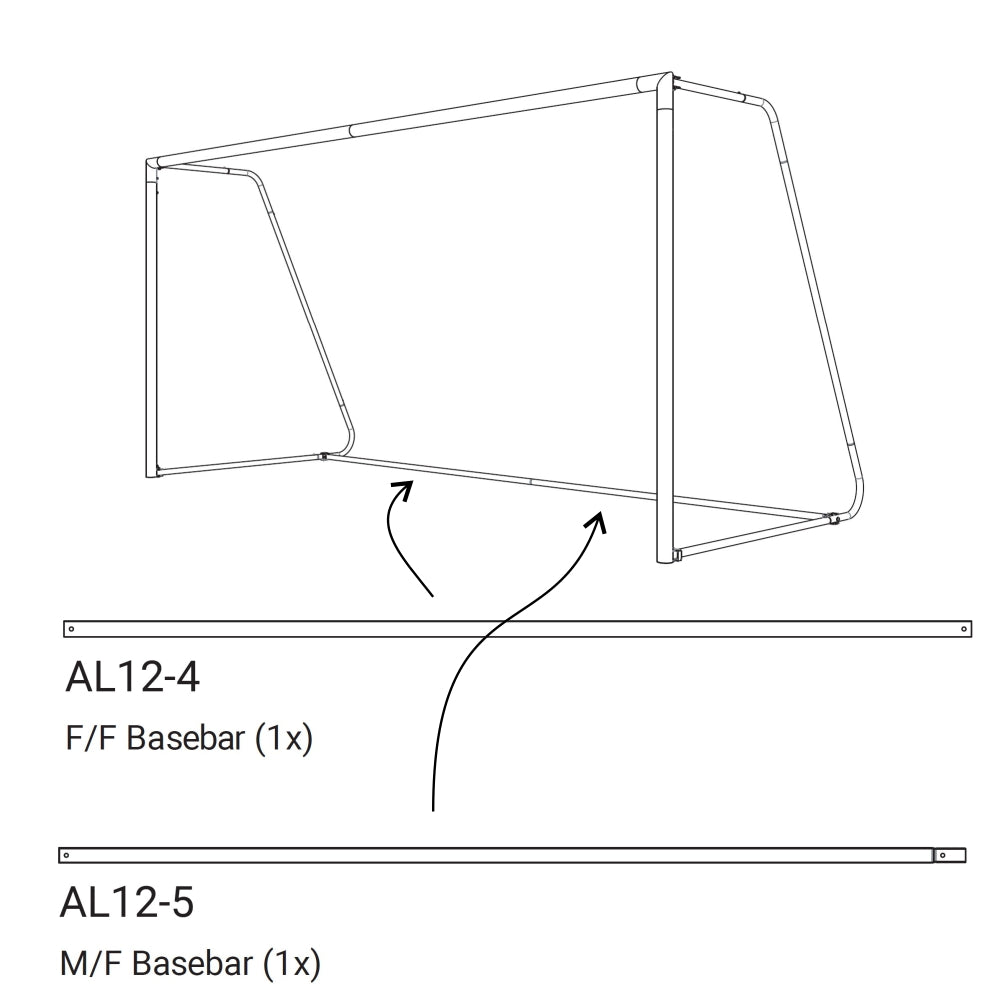 SPARE PART - PRO ALU MATCH - 12x6 BASE BAR (PARTS AL12-4 & AL12-5)