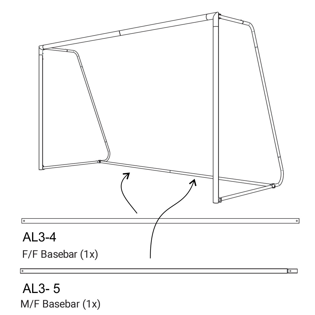 SPARE PART - PRO ALU MATCH - 3x2M BASE BAR (PARTS AL3-5 & AL3-4)