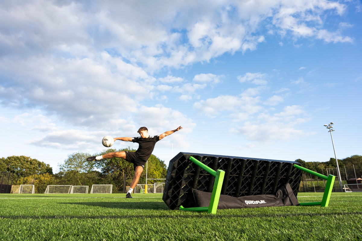 soccer rebounder on a pitch