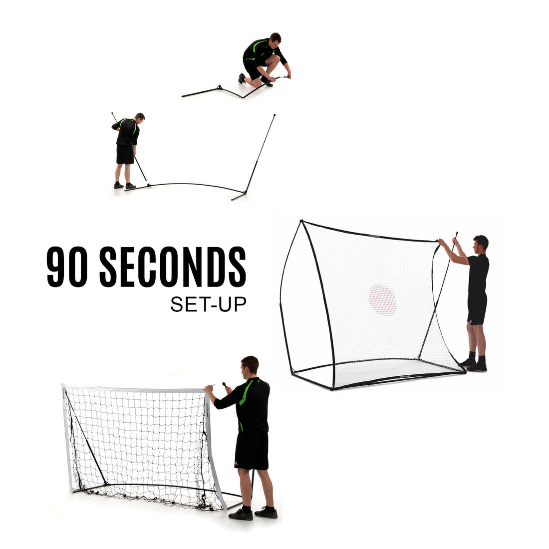 KICKSTER 2 in 1 Soccer Goal / Soccer Rebounder 8x5' - QUICKPLAY - Backyard instructions Rebound Wall rebounder ship15 Soccer Soccer Goal Soccer Training