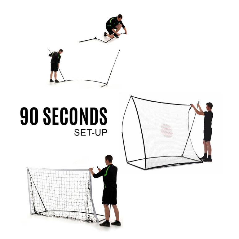 KICKSTER 2-in-1 Soccer Goal / Soccer Rebounder 8x5' QUICKPLAY