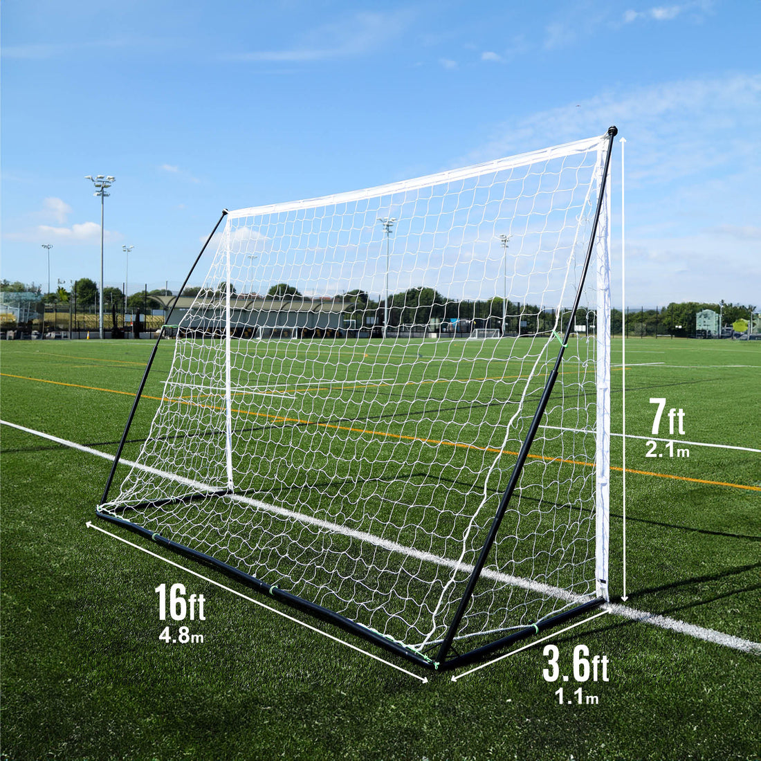 KICKSTER Elite Portable Soccer Goal 16x7' - QUICKPLAY - Astroturf indoor instructions portable Pro ship20 Soccer Soccer Coach Soccer Teams