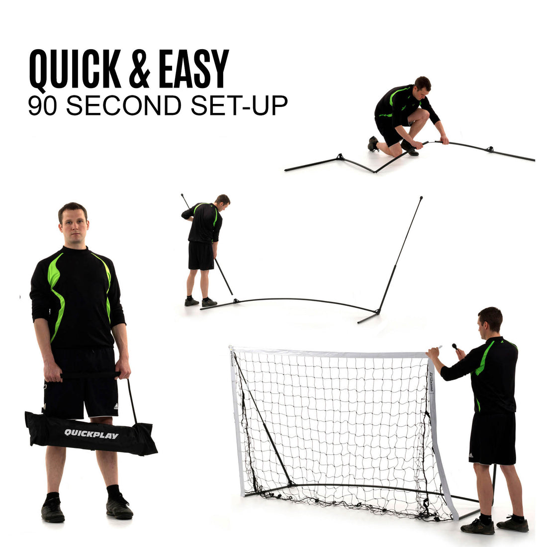 KICKSTER Elite Portable Soccer Goal 16x7' - QUICKPLAY - Astroturf indoor instructions portable Pro ship20 Soccer Soccer Coach Soccer Teams