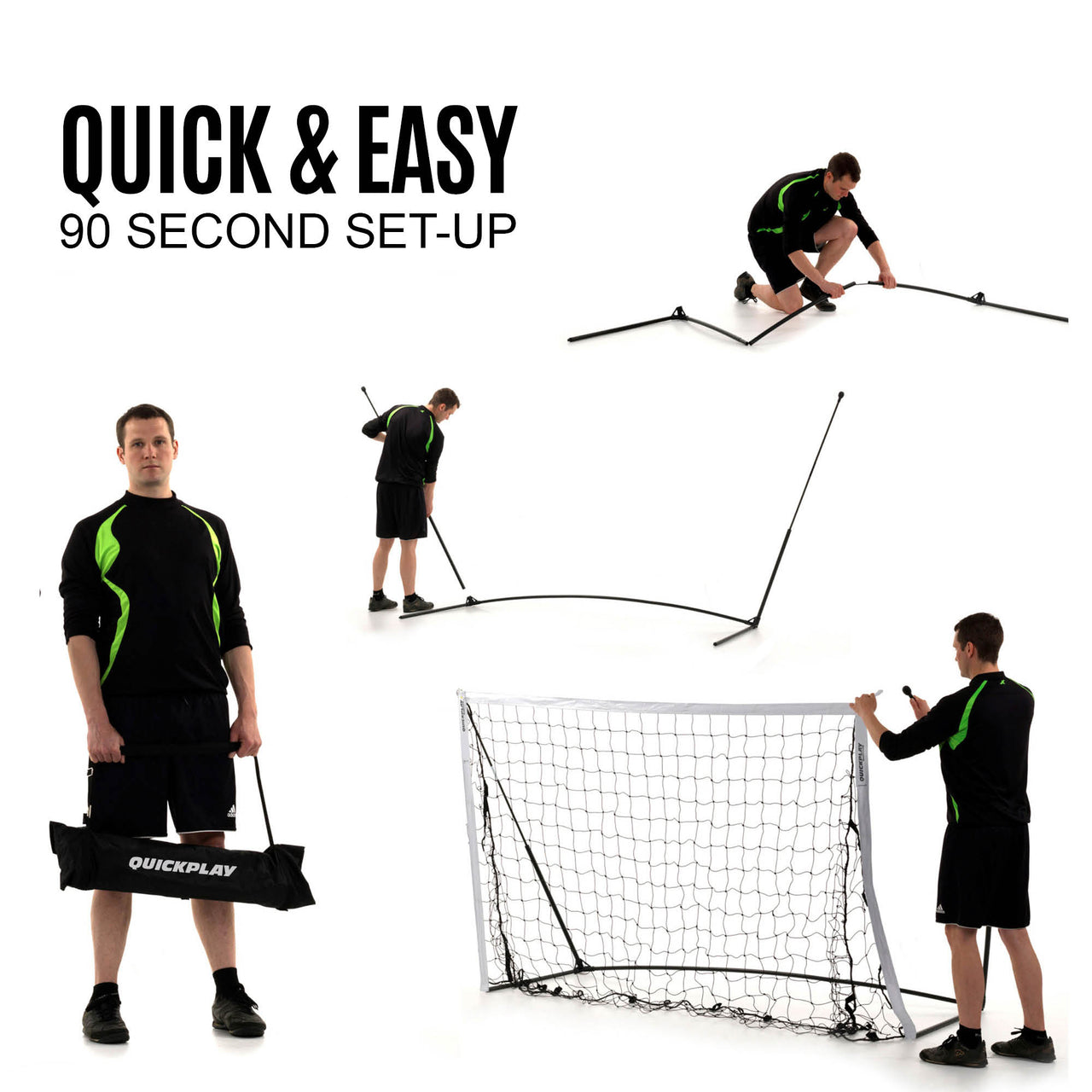 KICKSTER Portable Soccer Goal 8x5' QUICKPLAY