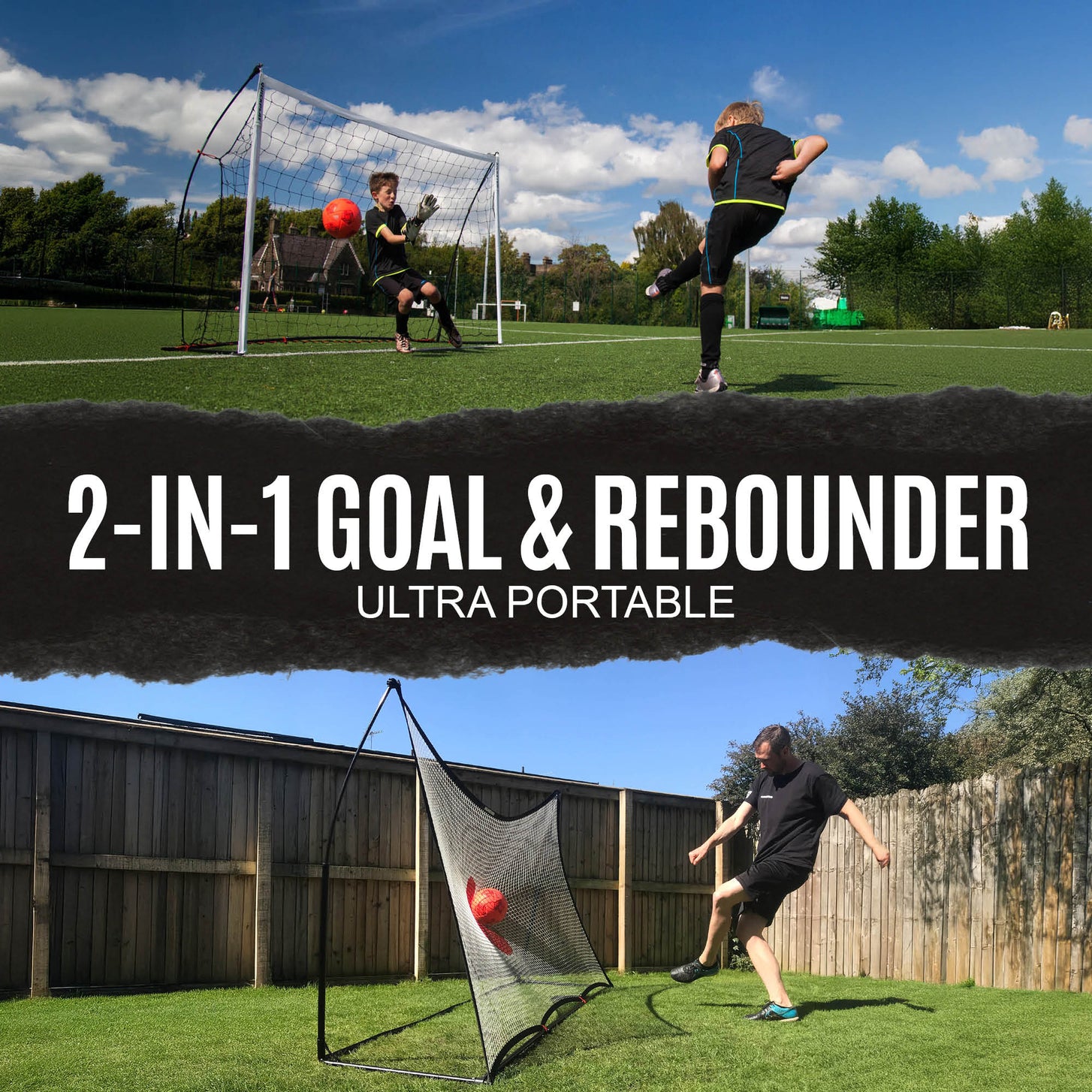 KICKSTER 2-in-1 Soccer Goal / Soccer Rebounder 8x5'