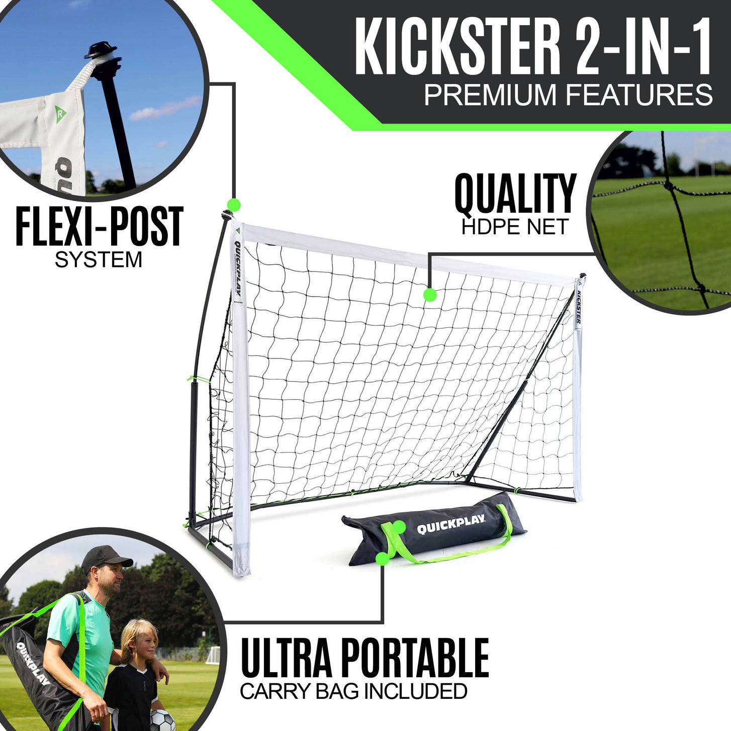 KICKSTER 2-in-1 Soccer Goal / Soccer Rebounder 8x5'