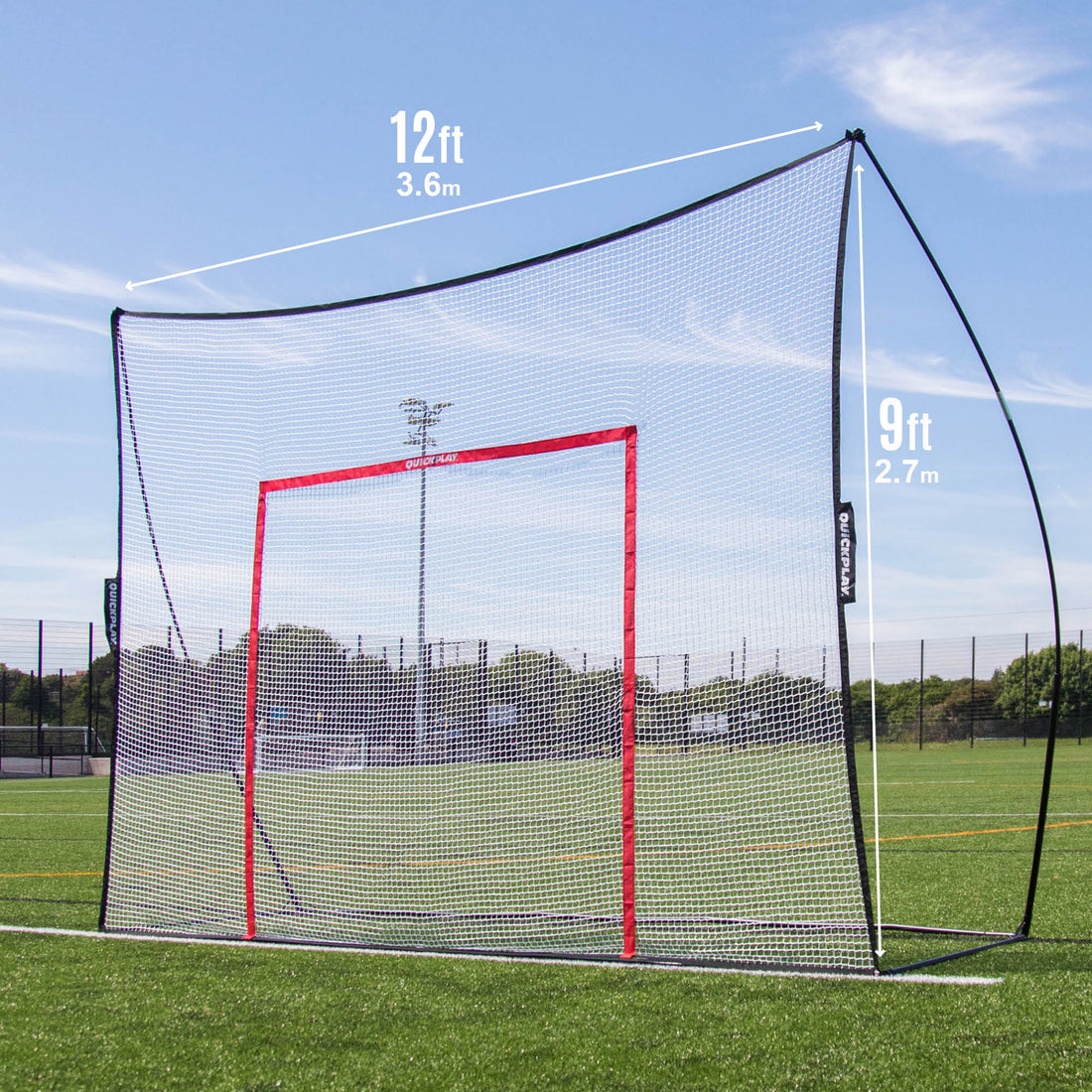 MEGA NET Multi Sport Backstop Net 12x9' - QUICKPLAY - Astroturf Backyard Barrier Net Baseball golf net Golf Training Handball Handball Training instructions Pro ship20 Soccer Soccer Coach Soccer Training