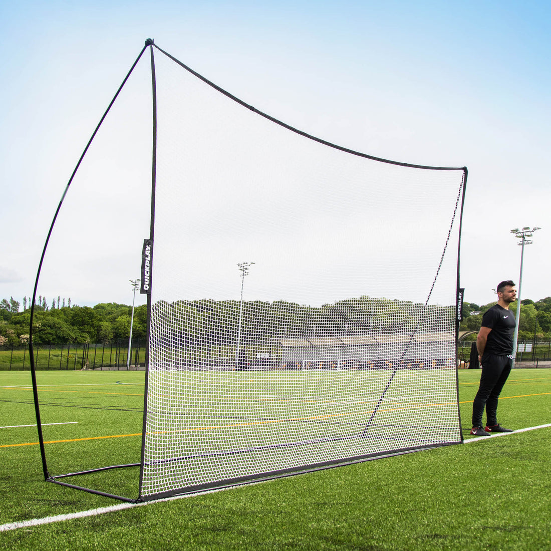 MEGA NET Multi Sport Backstop Net 12x9' - QUICKPLAY - Astroturf Backyard Barrier Net Baseball golf net Golf Training Handball Handball Training instructions Pro ship20 Soccer Soccer Coach Soccer Training