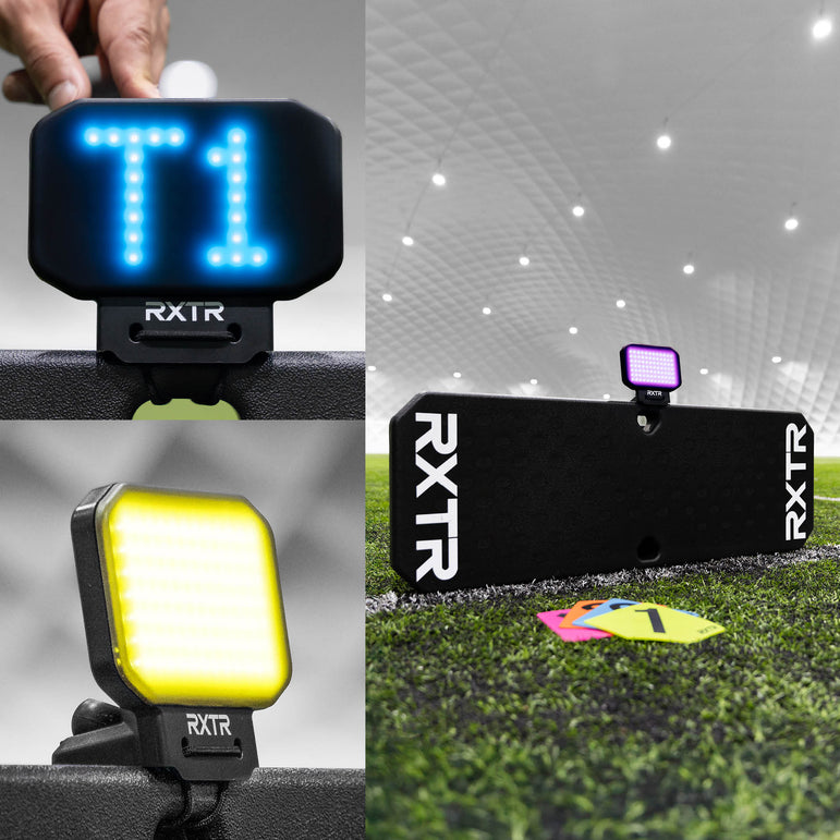 RXTR LED lights and markers on a sports field