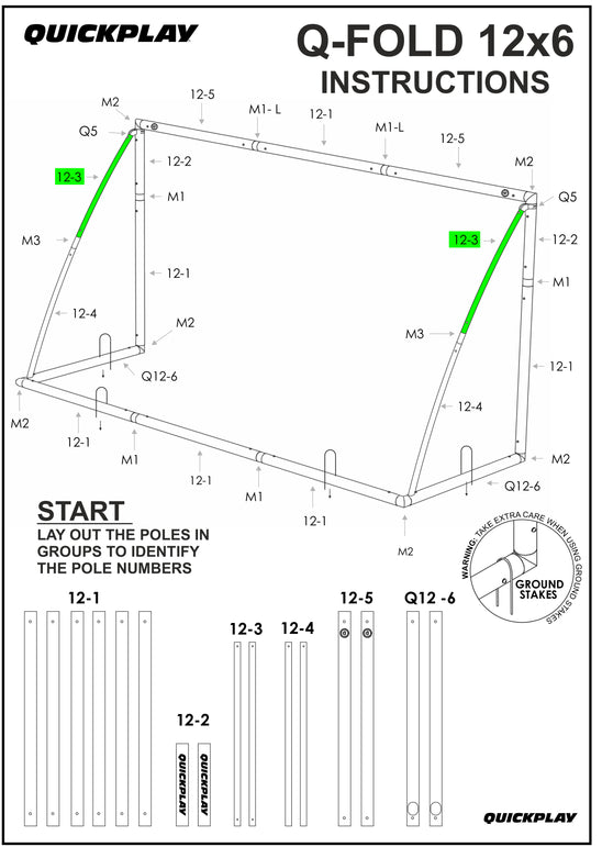 Spare Part - TUBE - Q-FOLD 12X6' - Q12-3 QUICKPLAY