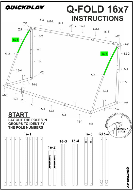 Spare Part - TUBE - Q-FOLD 16X7' - Q16-3 QUICKPLAY