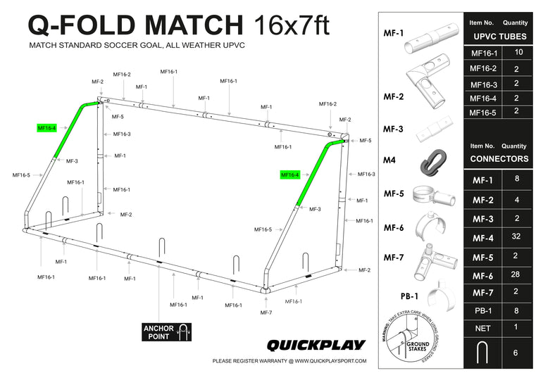 Spare Part - TUBE - Q-FOLD MATCH 16X7' - MF16-4 QUICKPLAY