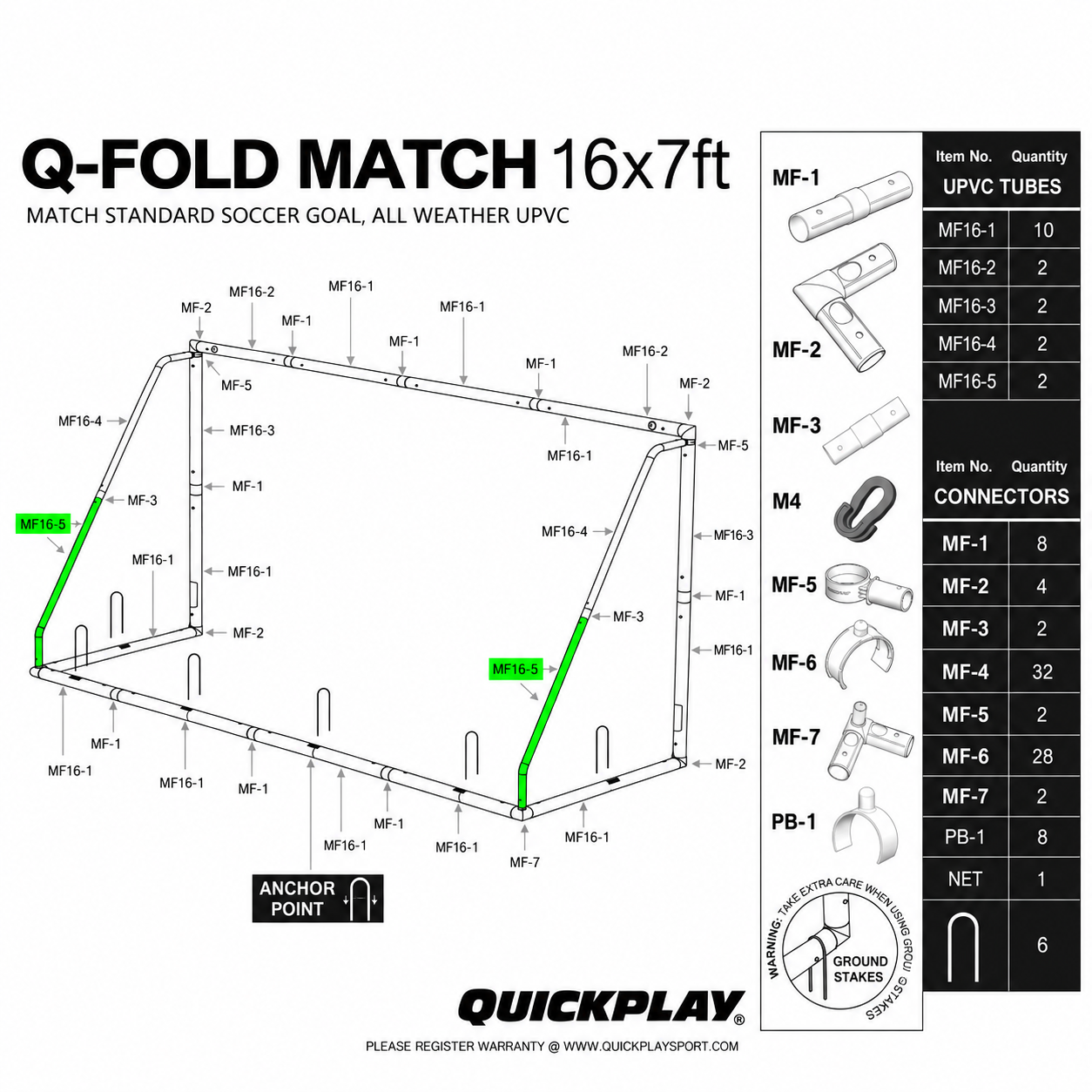 Spare Part - Tube - Q-FOLD Match 16x7' - MF16-5