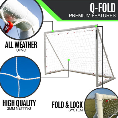 Q-FOLD Folding Futsal Goal 9.8 x 6.5ft