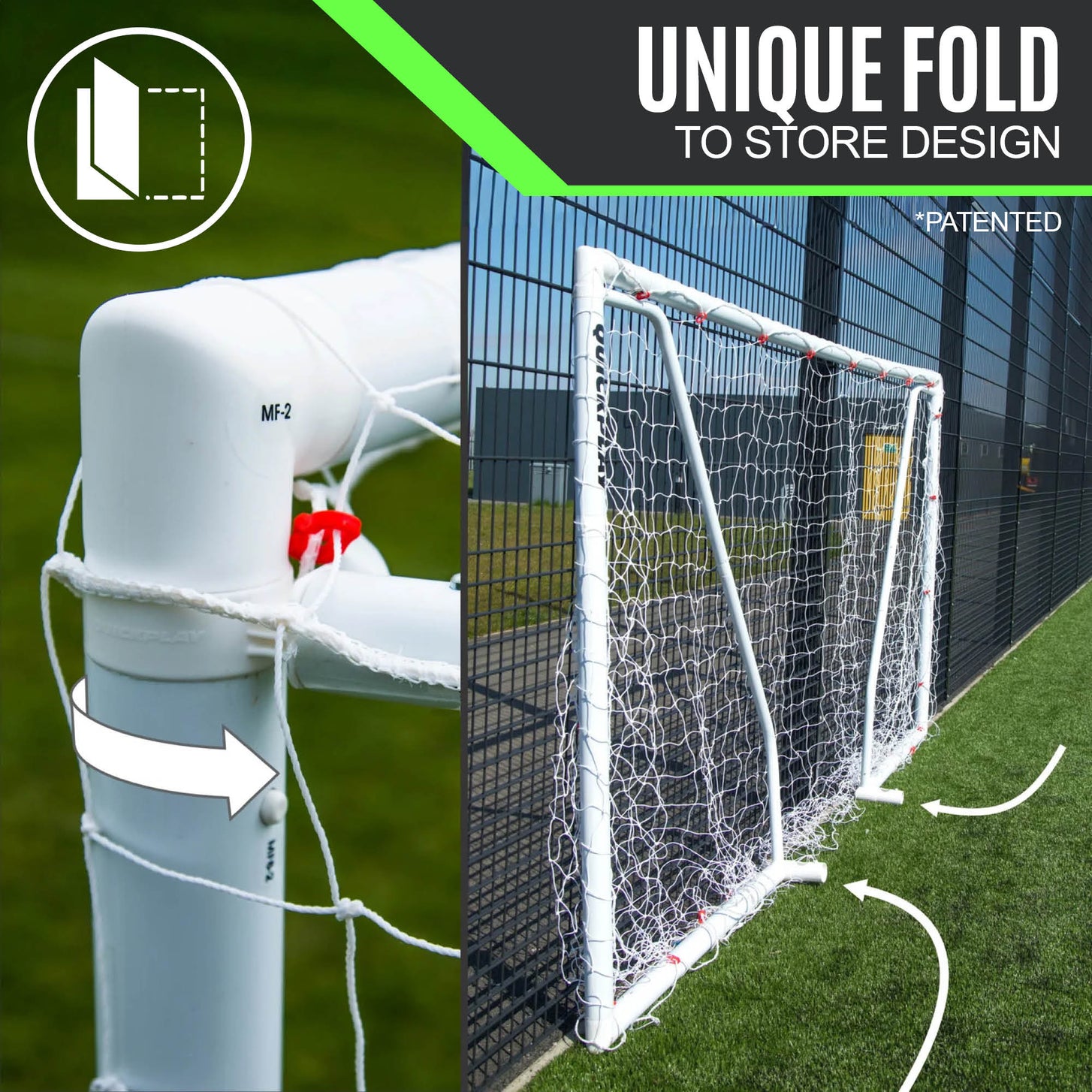 Q-FOLD Match Folding Futsal Goal 9.8x6.5'