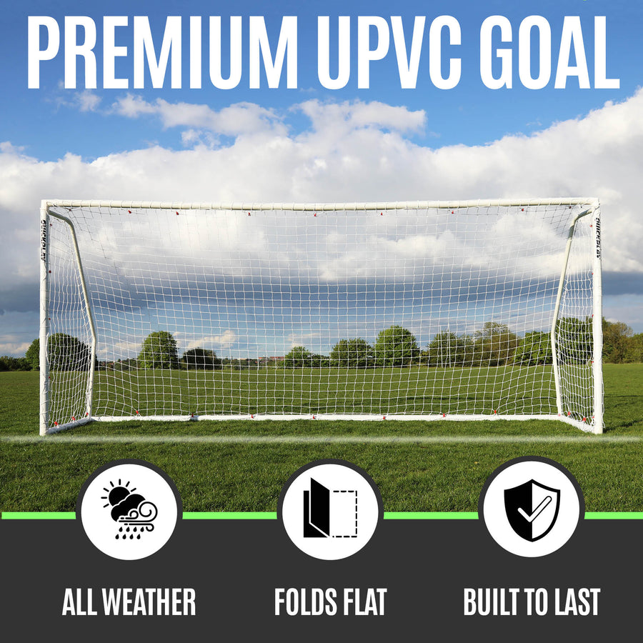 Q-FOLD Match Folding Soccer Goal 12x6'