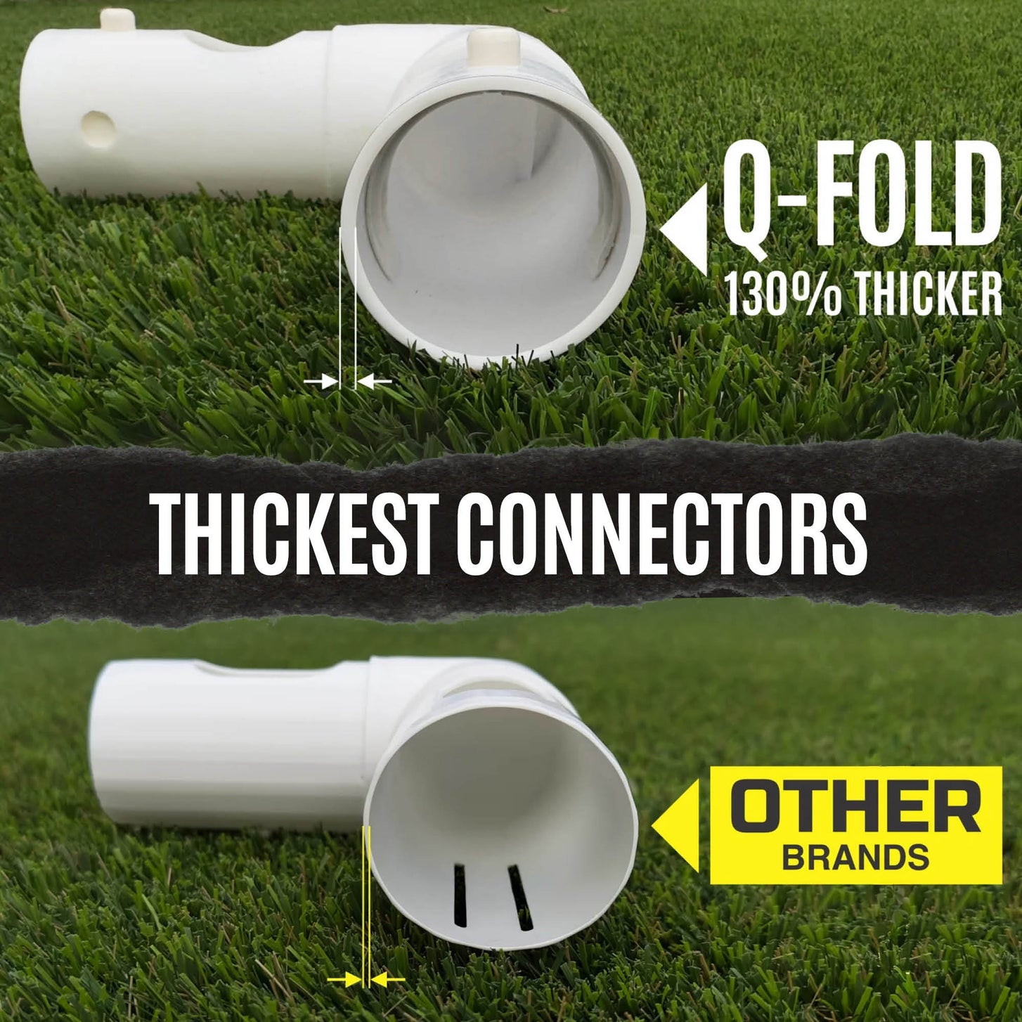 Q-FOLD Match Folding Soccer Goal 12x6'