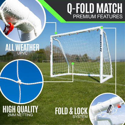 Q-FOLD Match Folding Soccer Goal 12x6'