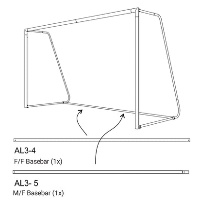 SPARE PART - PRO ALU MATCH - 3x2M BASE BAR (PARTS AL3-5 & AL3-4) - QUICKPLAY - ship10 spares