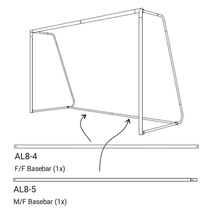 SPARE PART - PRO ALU MATCH - 8x5 BASE BAR (PARTS AL8-5 & AL8-4) - QUICKPLAY - ship10 spares