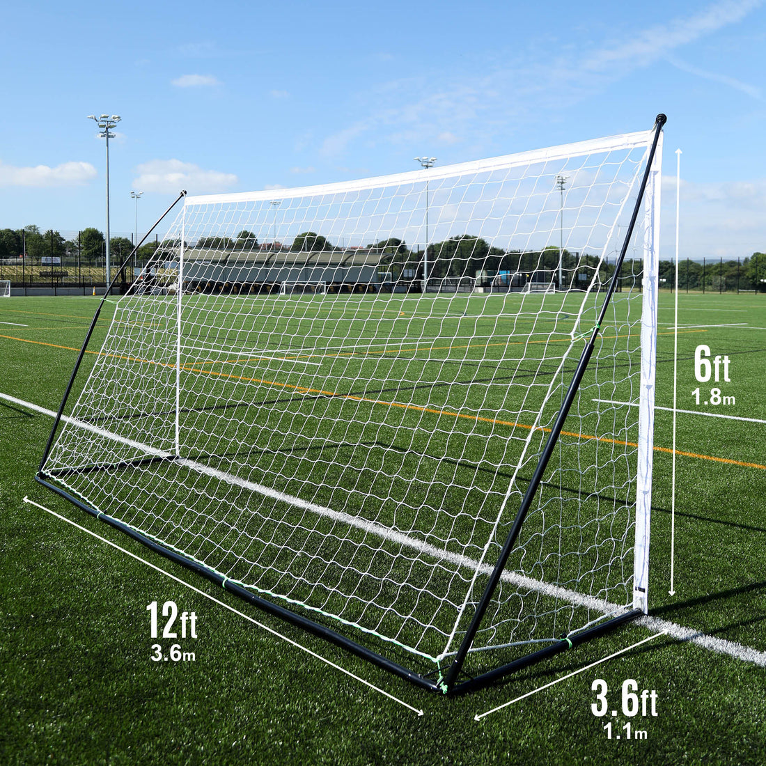 KICKSTER Elite Portable Soccer Goal 12x6' - QUICKPLAY - Astroturf indoor instructions portable Pro ship20 Soccer Soccer Coach Soccer Teams