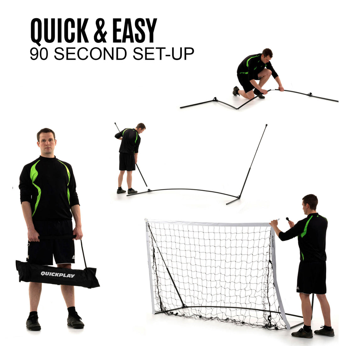 KICKSTER Elite Portable Soccer Goal 18.5x6.5' - QUICKPLAY - Astroturf indoor instructions portable Pro ship20 Soccer Soccer Coach Soccer Teams