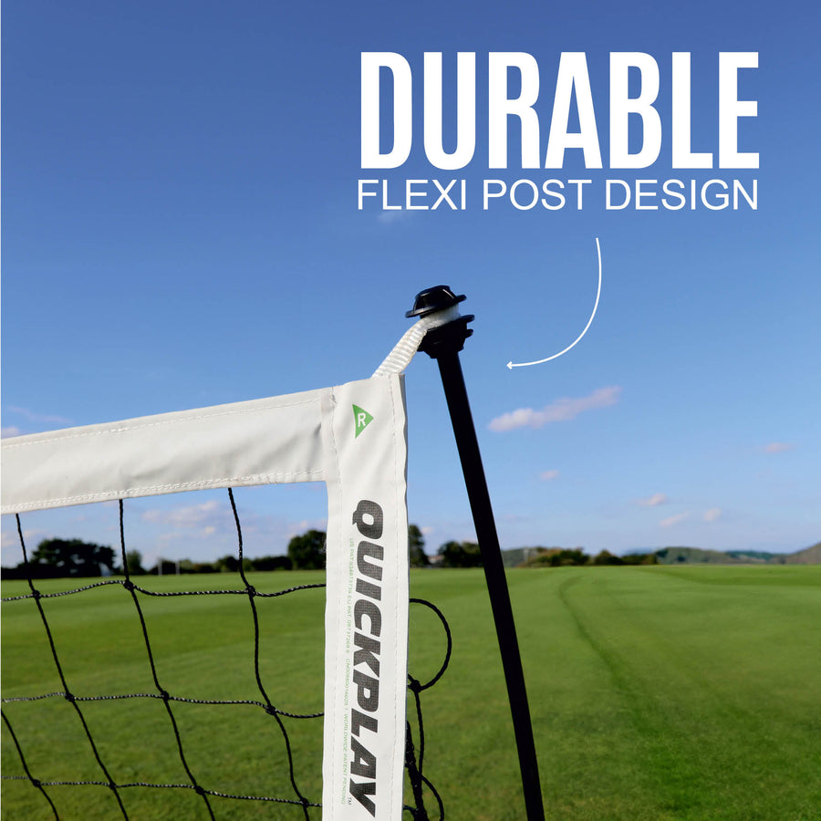 flexi post sytem to provide an authentic goal mouth in a light weight protable design
