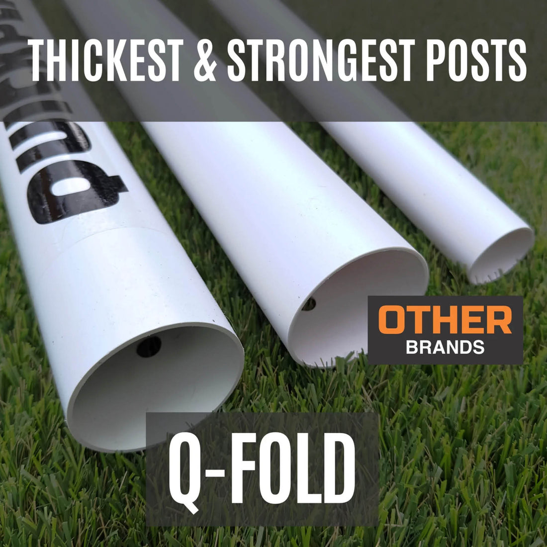 Q-FOLD Folding Soccer Goal 16 x 7' - QUICKPLAY - Astroturf Backyard backyard goal Folding Goals instructions pvc ship35 Soccer