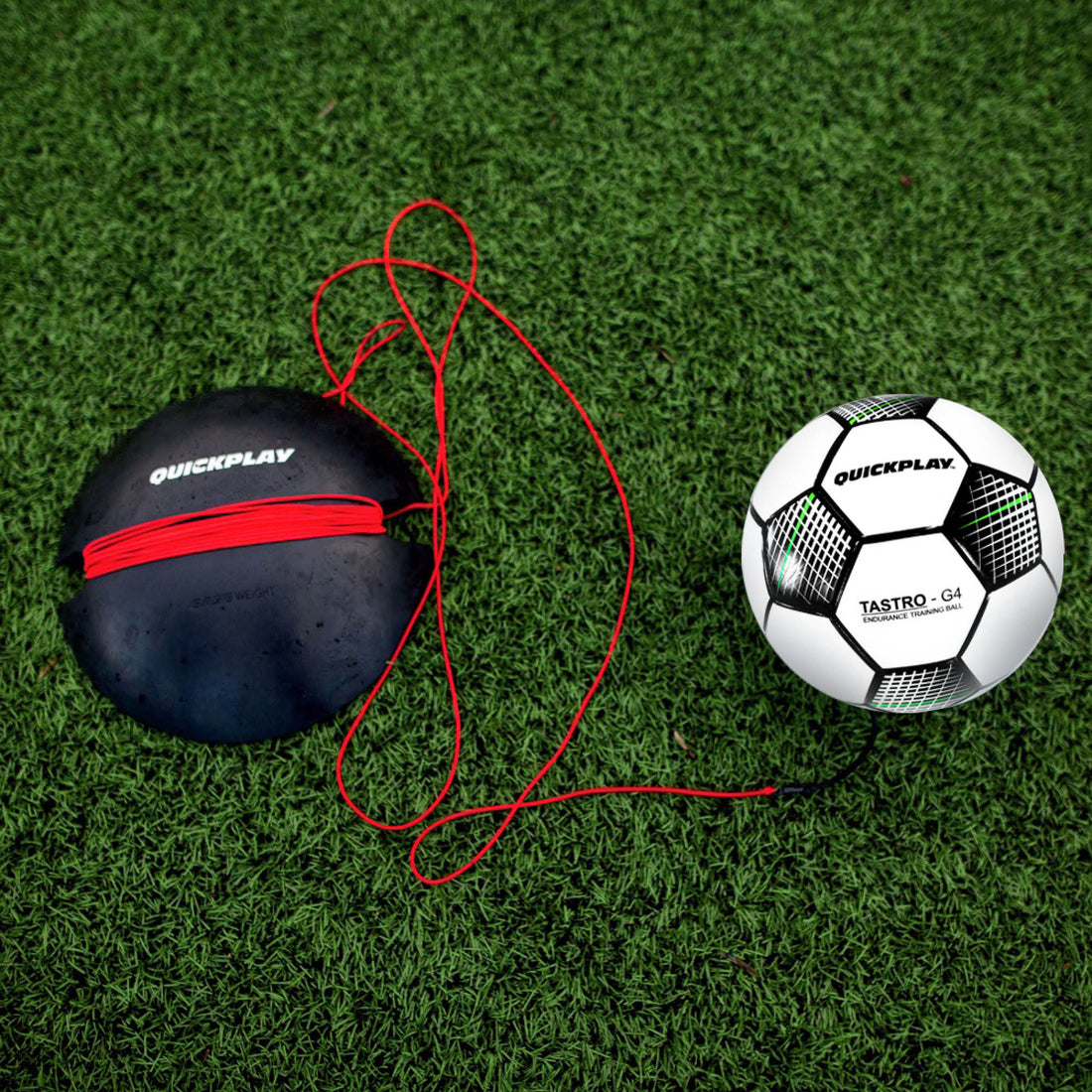 REPLAY Soccer Ball Trainer - Size 5 - QUICKPLAY - Astroturf Backyard Garden rebounder Replay Ball replayball Soccer Soccer Training SUMMER training ball