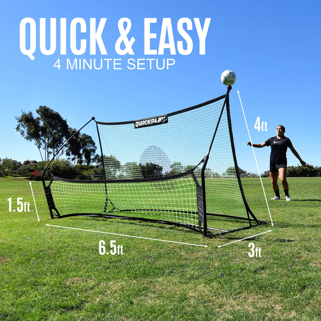 TEKKERS Trainer - Dual Soccer Net Rebounder - QUICKPLAY - Backyard instructions Pro Rebound Wall rebounder ship15 Soccer Soccer Coach Soccer Teams Soccer Training Spot