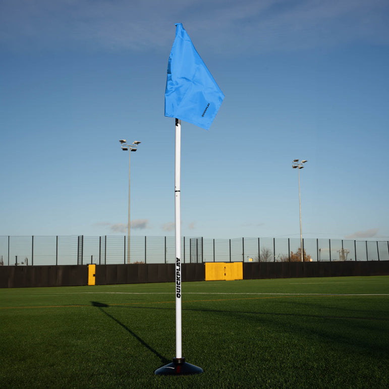 Corner Flags & Poles (set of 4) Blue Rubber Base QUICKPLAY