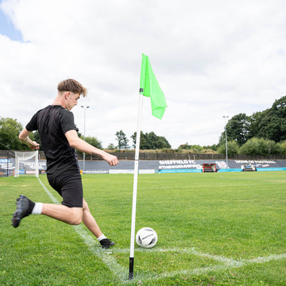 Corner Flags & Poles (set of 4) Green Detachable Spike - QUICKPLAY -