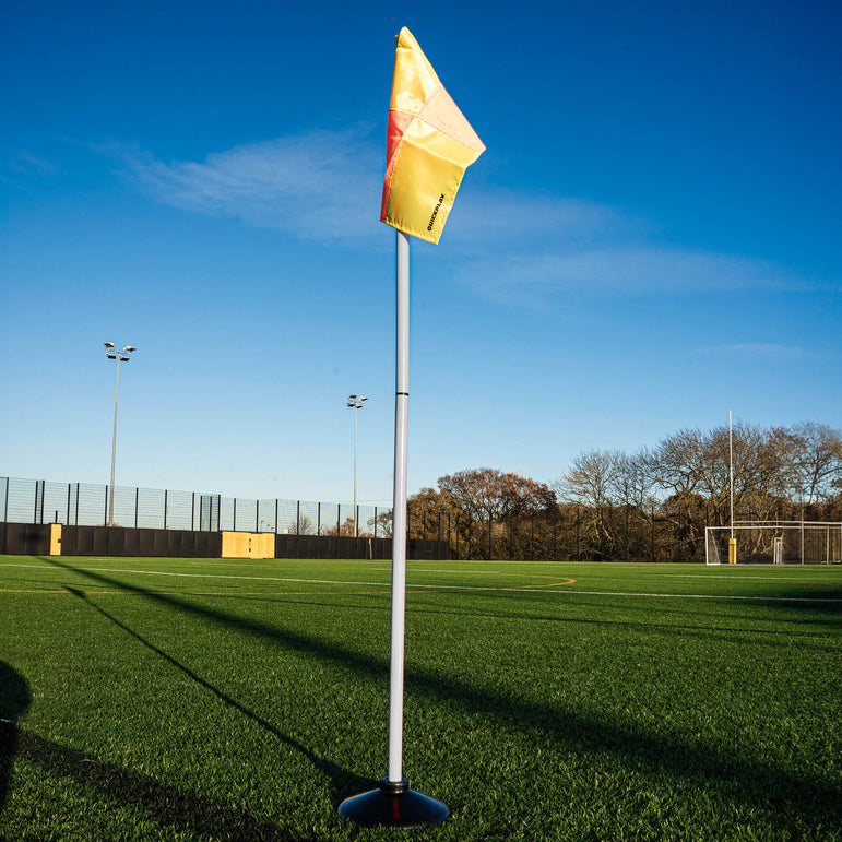 Corner Flags & Poles (set of 4) Yellow & Orange Rubber Base QUICKPLAY