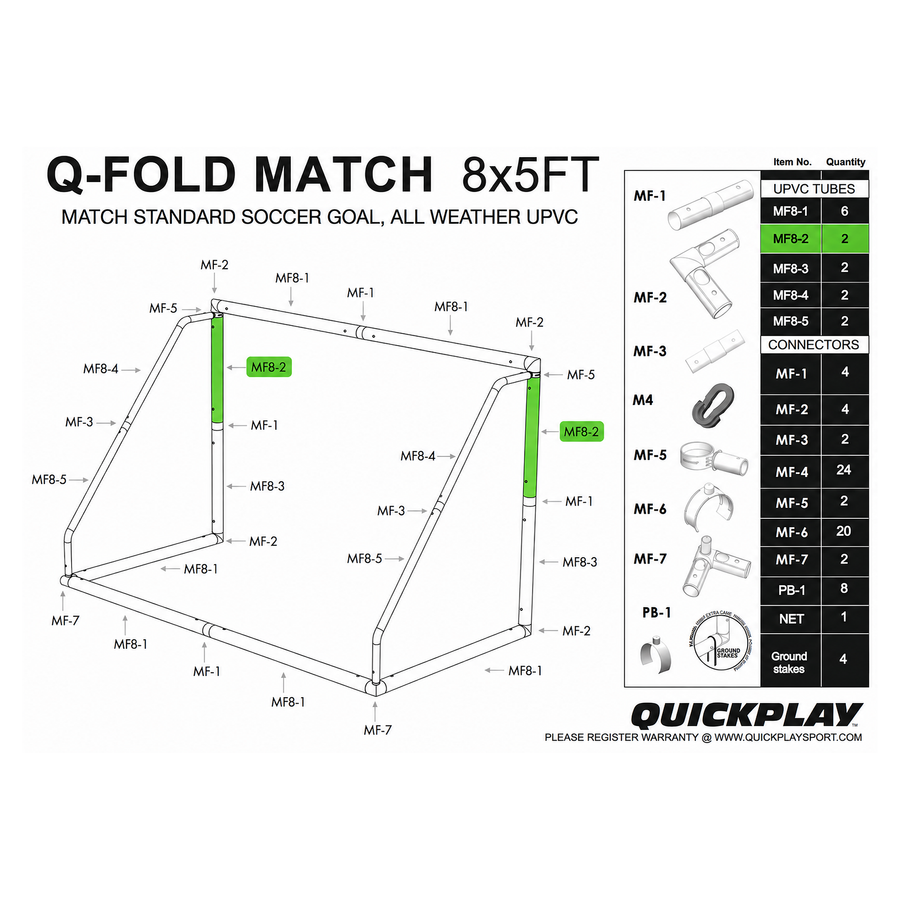 Spare Part - Tube - Q-FOLD & Q-FOLD Match 8x5' - MF8-2