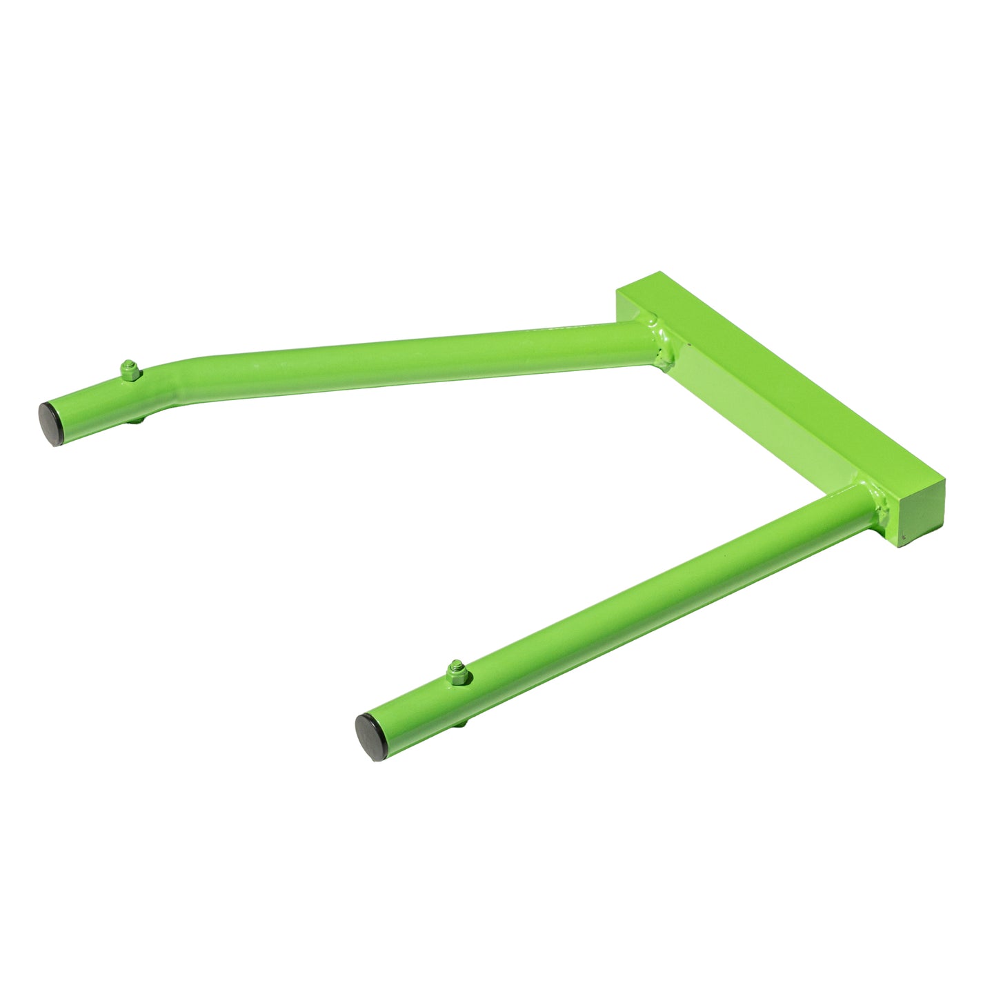 Green REPLAY Station XL leg, a U-shaped steel frame with two push-pin tubes, on a white background.