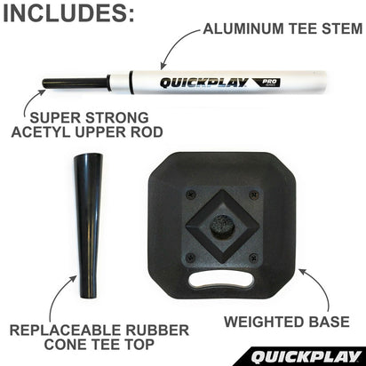 Baseball Batting Tee - Pro Grade Hitting Tee - QUICKPLAY - baseball Baseball Coach Baseball Teams Baseball Training instructions ship15